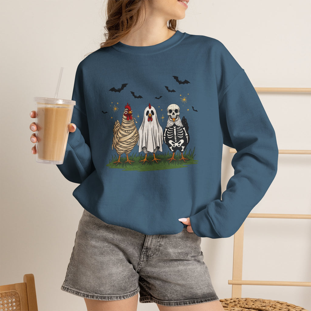 Halloween Chicken Costume Sweatshirt | Funny Spooky Season Crewneck | Cr8tive Designs