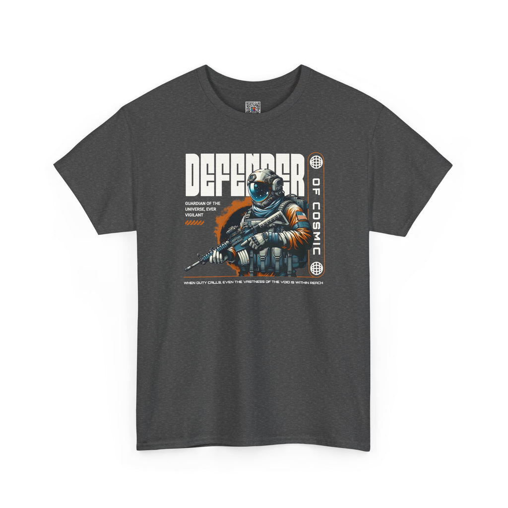 Defender of Cosmic T-Shirt | Futuristic Space Guardian Astronaut Graphic Tee | Cr8tive Designs