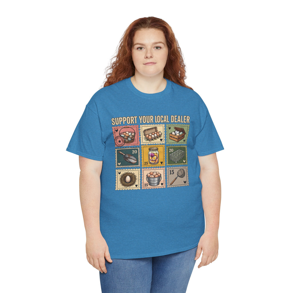 Support Your Local Dealer Fresh Eggs T-Shirt | Funny Chicken Farm Graphic Tee | Cr8tive Designs