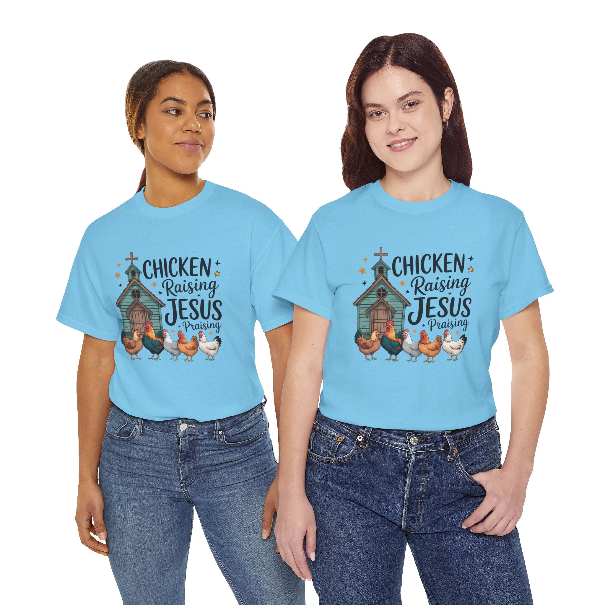 Chicken Raising, Jesus Praising | Farm Faith Shirt | Cr8tive Designs