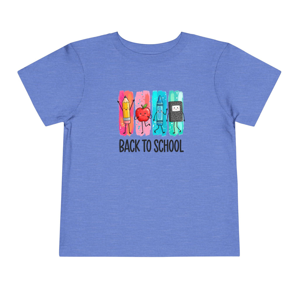 Back-to-School Buddies Toddler Tee | Colorful School Supplies T-Shirt | Cr8tive Designs