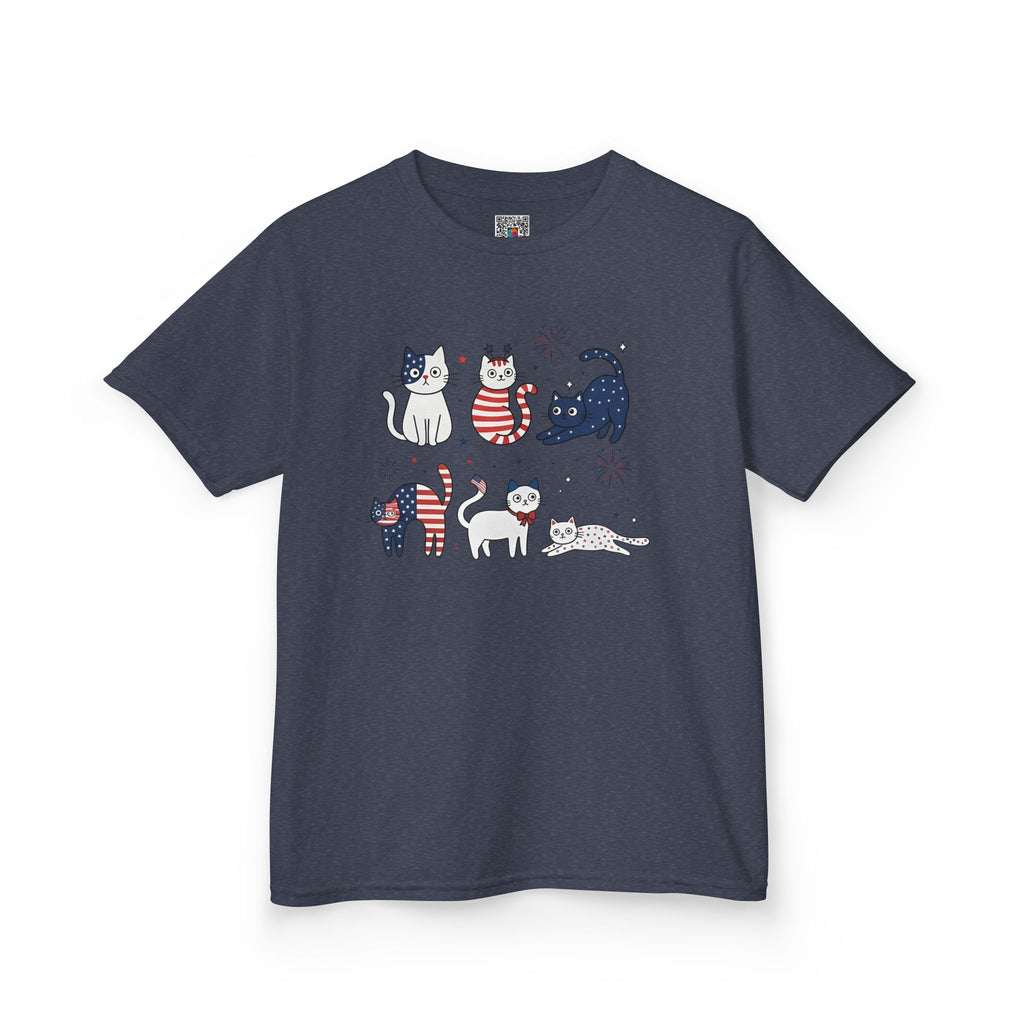 Kids Patriotic Cat Tee | Cute Americana Animal Design | Cr8tive Designs