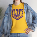Wildcats Checkerboard Spirit | Purple and Gold School T-Shirt | Cr8tive Designs