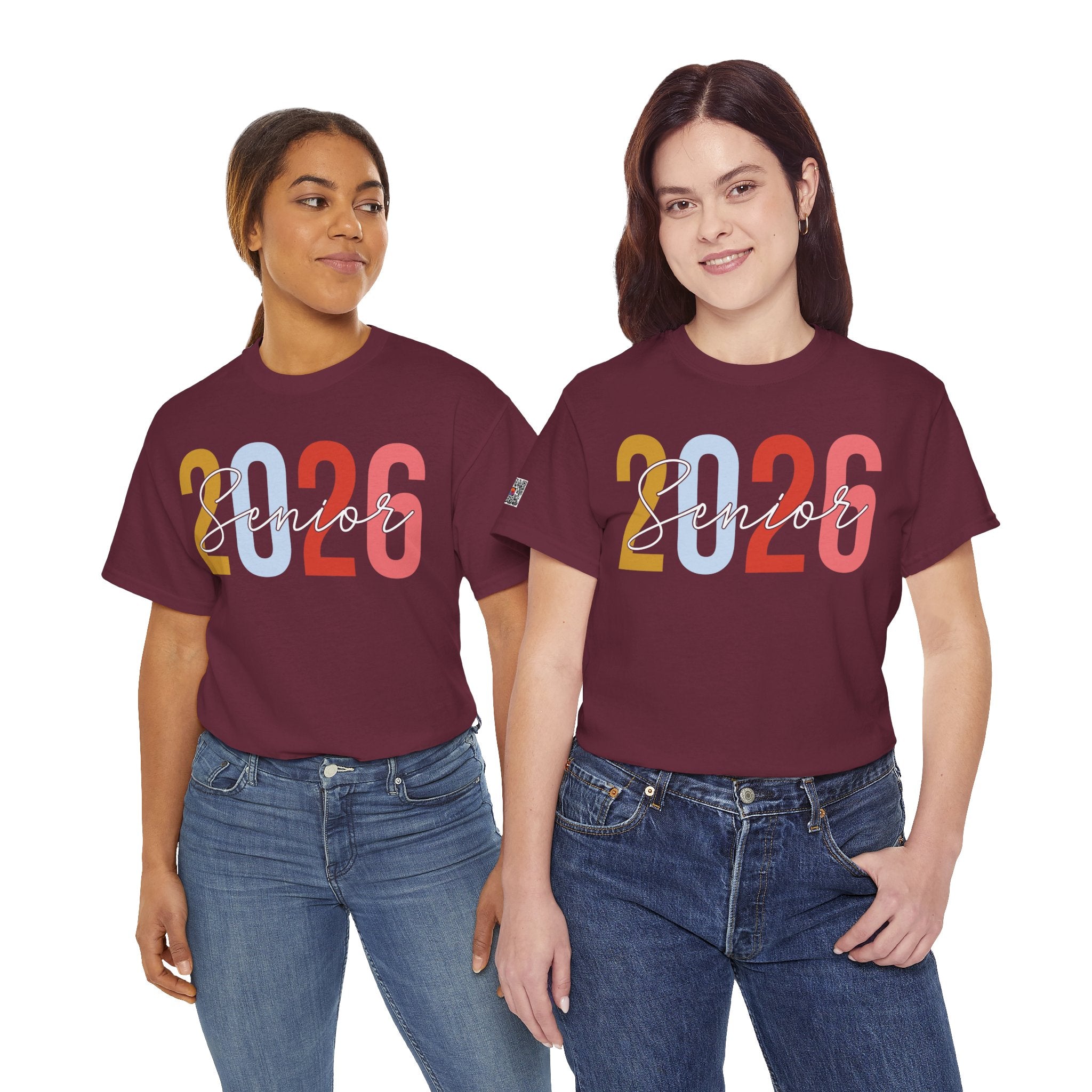 Senior 2026 Script Overlay T-Shirt | Trendy Color Graduation Tee | Senior Shirt | Cr8tive Designs