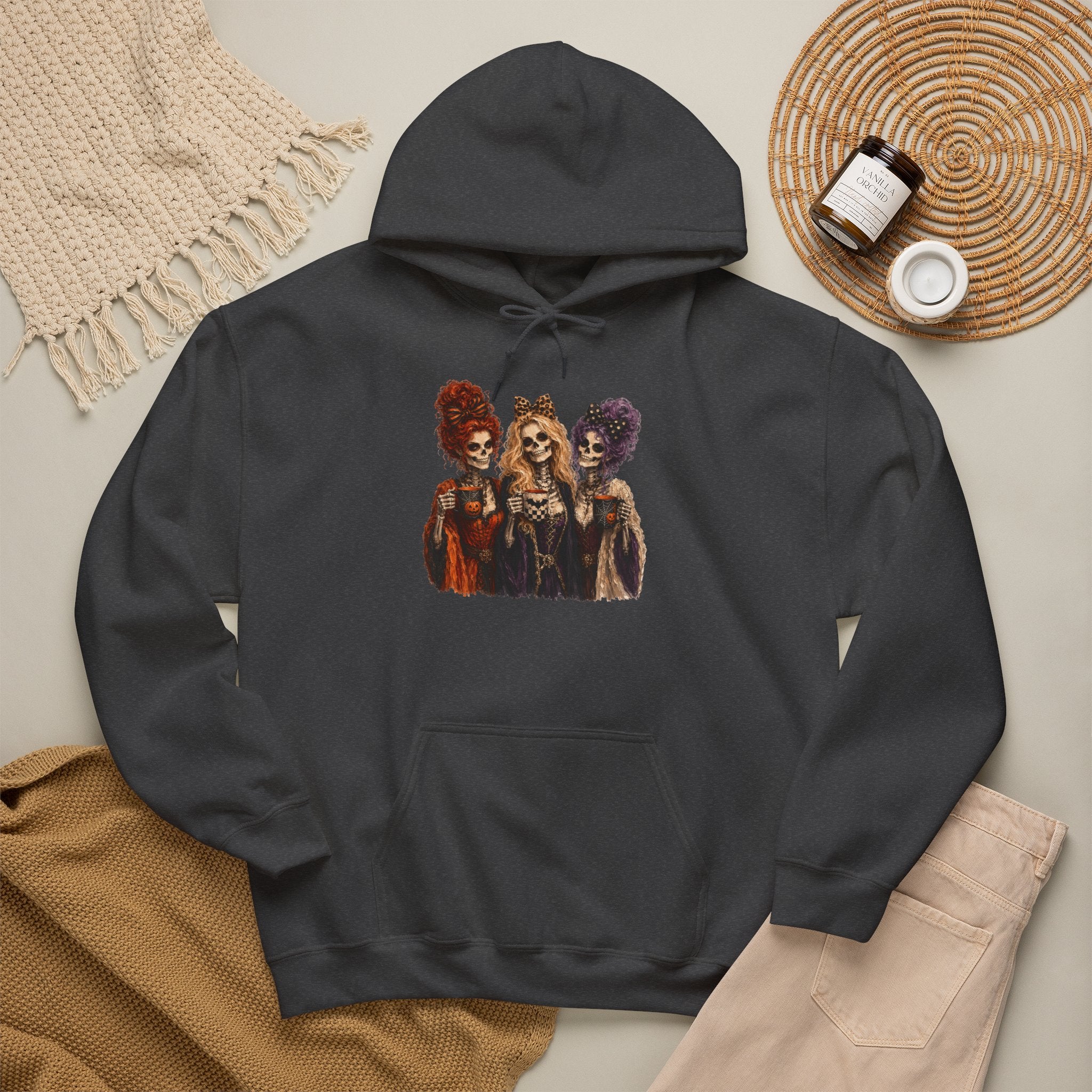 Skeleton Witch Sisters Graphic Hoodie | Cr8tive Designs