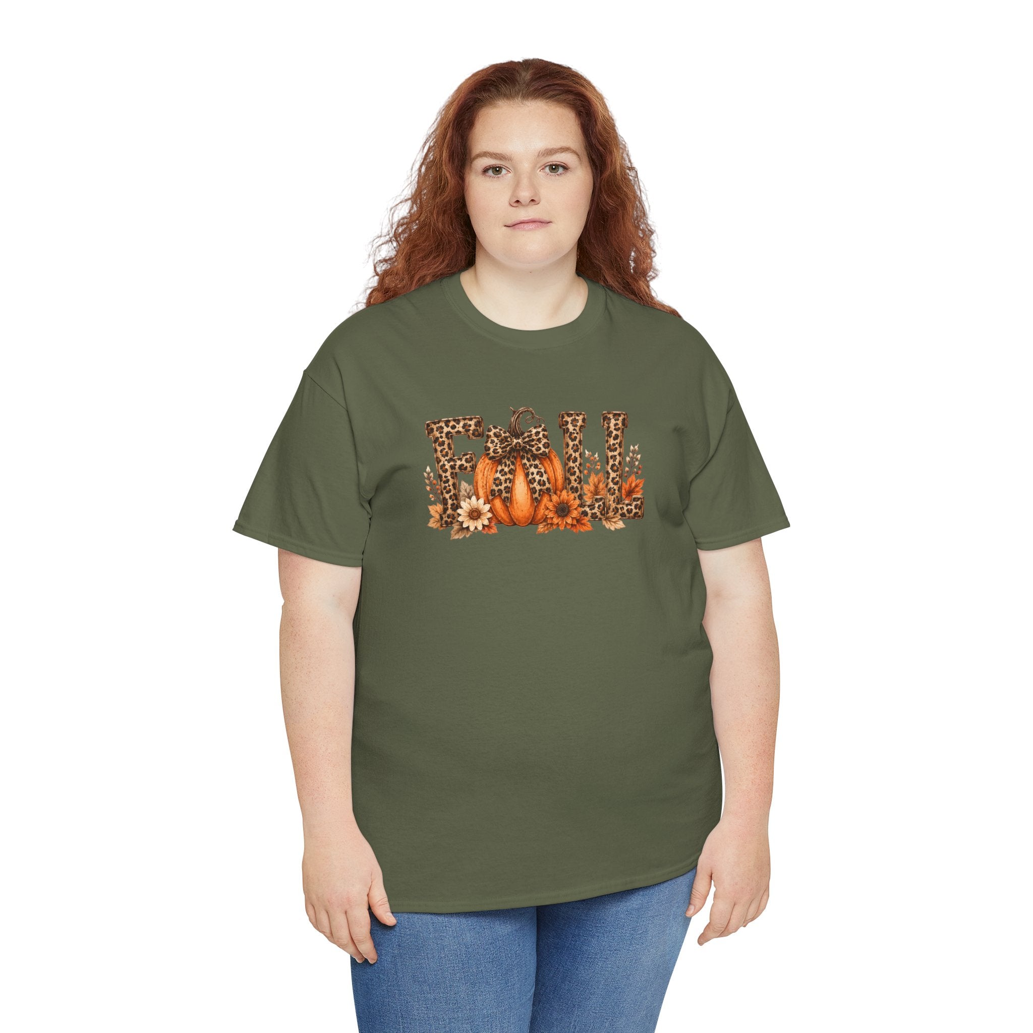 Leopard Fall Pumpkin Tee | Rustic Autumn Graphic T-Shirt | Cr8tive Designs