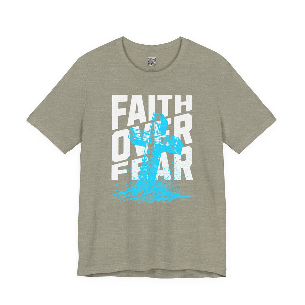 Faith Over Fear T-Shirt | Christian Cross Inspirational Tee | Cr8tive Designs