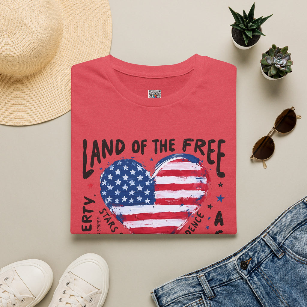 Land of the Free | Patriotic Heart Flag Design | Cr8tive Designs
