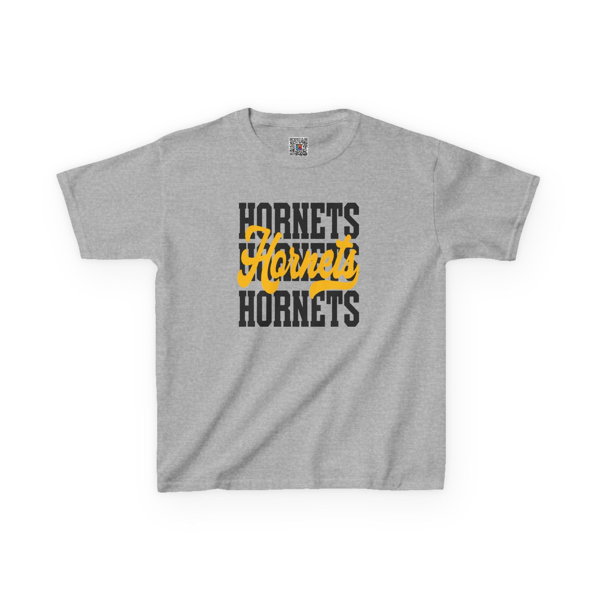 Stacked Hornets Script Youth T-Shirt | School Spirit Mascot Game Day Tee | Cr8tive Designs