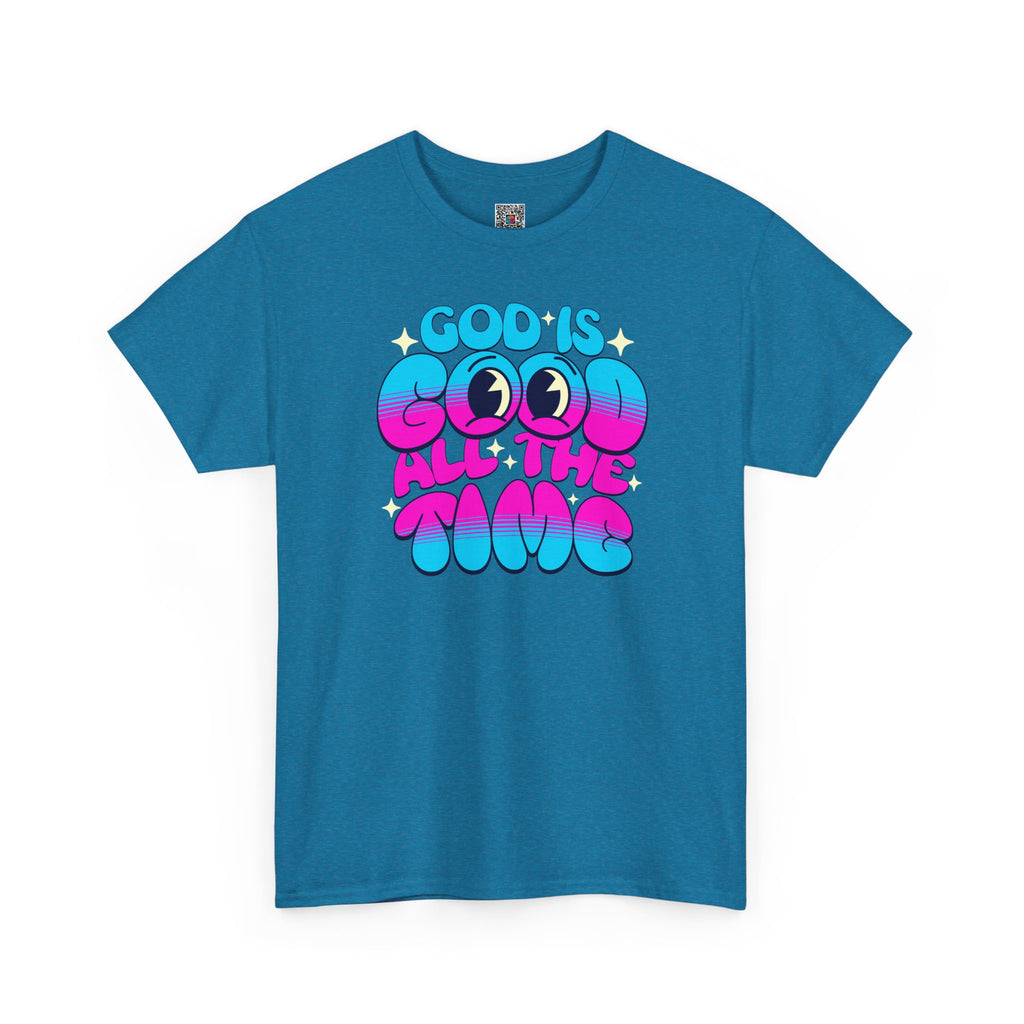 God Is Good All The Time T‑Shirt | Retro Bubble Letter Faith Tee | Cr8tive Designs
