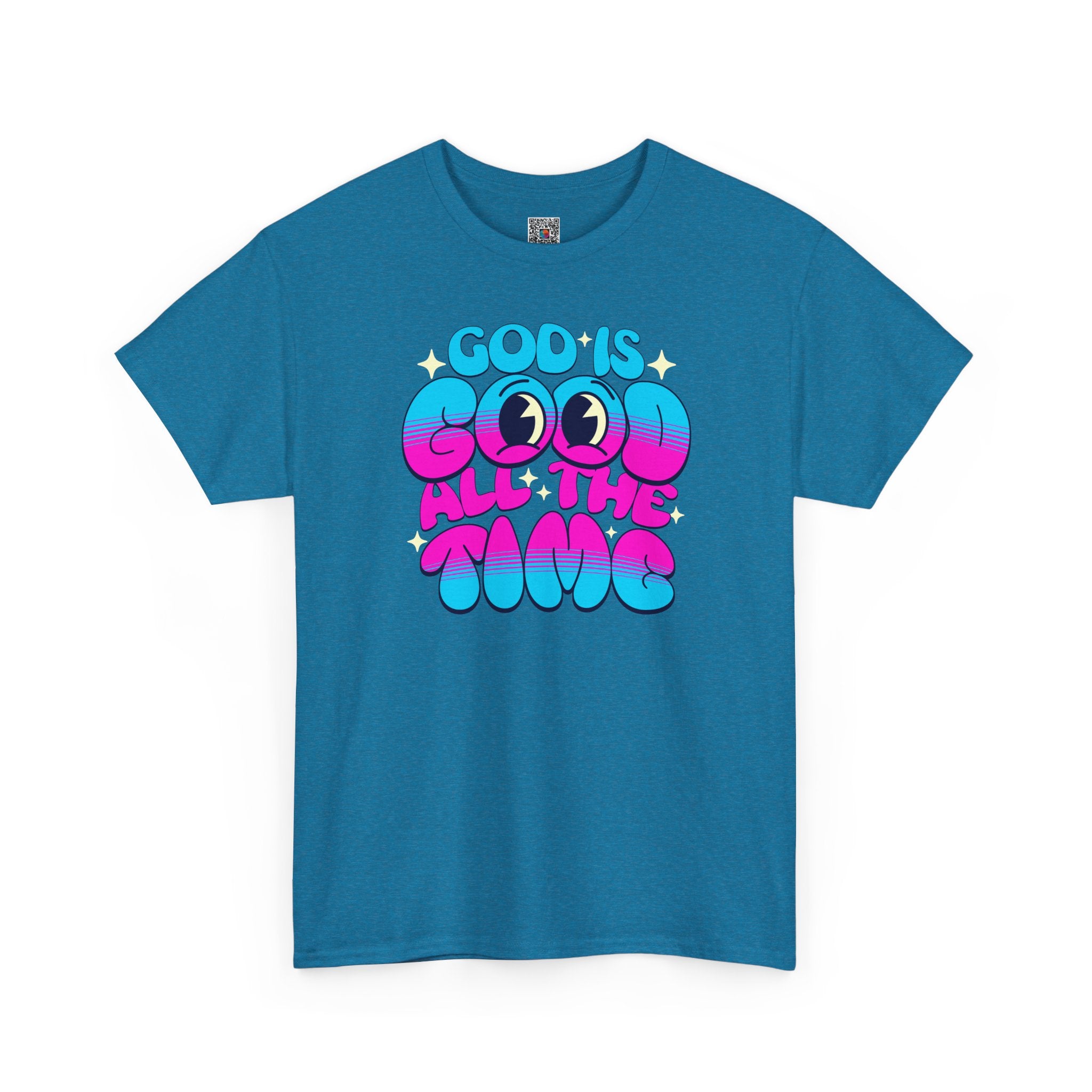 God Is Good All The Time T‑Shirt | Retro Bubble Letter Faith Tee | Cr8tive Designs