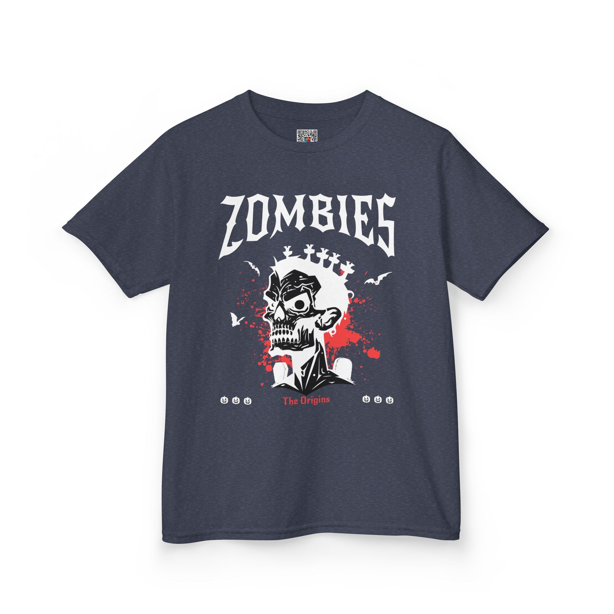 Kids T‑Shirt | 'Zombies' Skull Graphic Halloween Tee | Cr8tive Designs