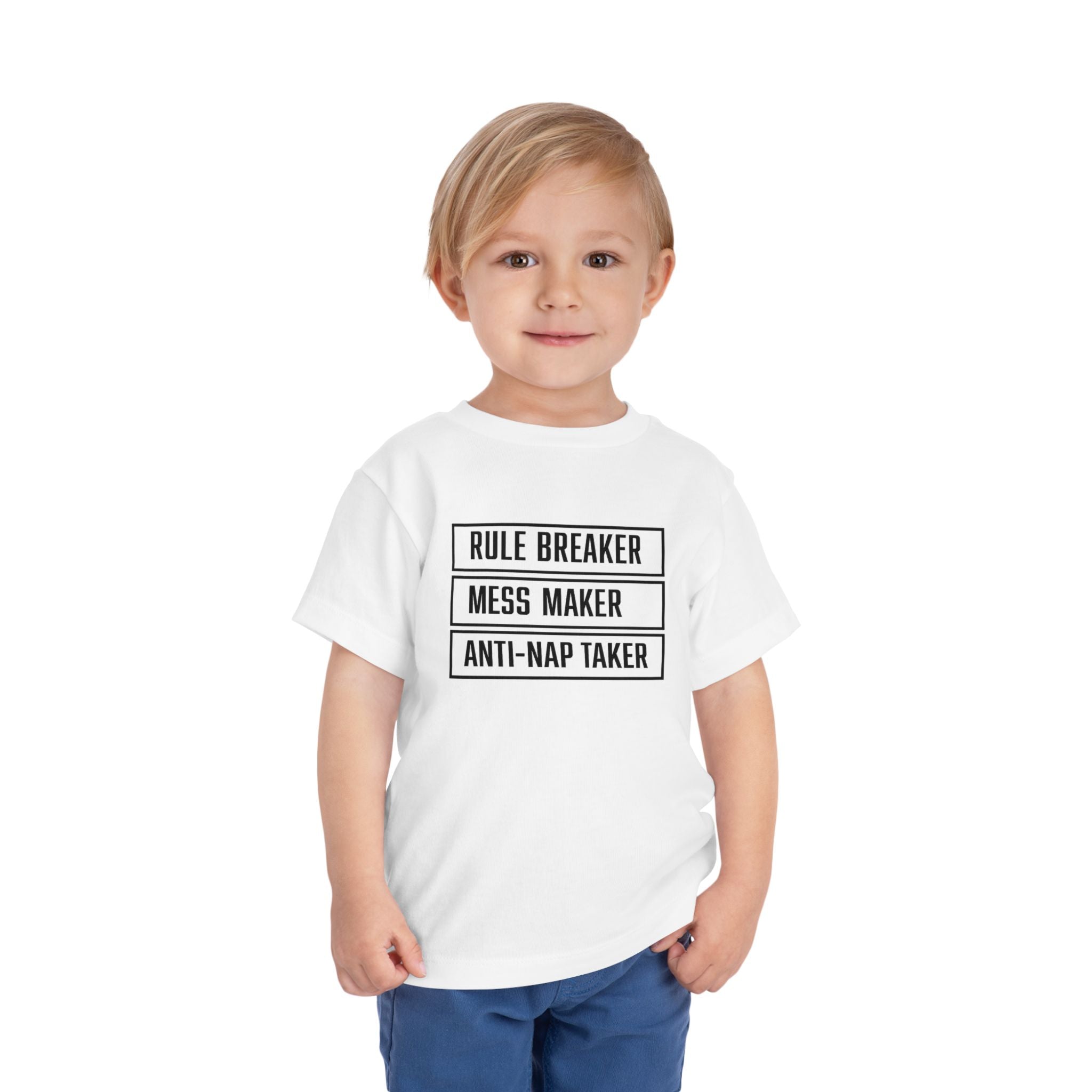 Rule Breaker Mess Maker Toddler Tee | Funny Anti-Nap Kids T-Shirt | Cr8tive Designs