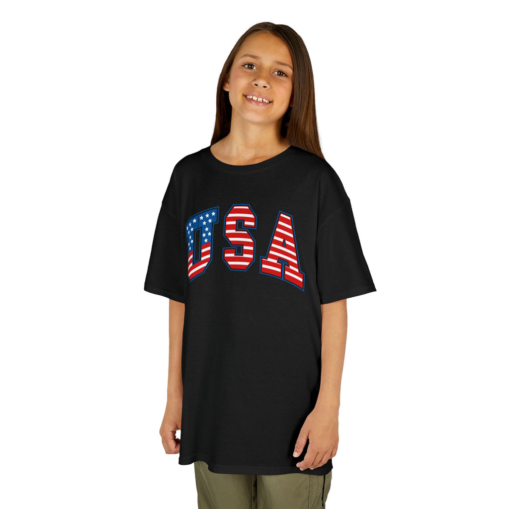 Kids USA Flag Tee | Patriotic Front and Back Design | Cr8tive Designs