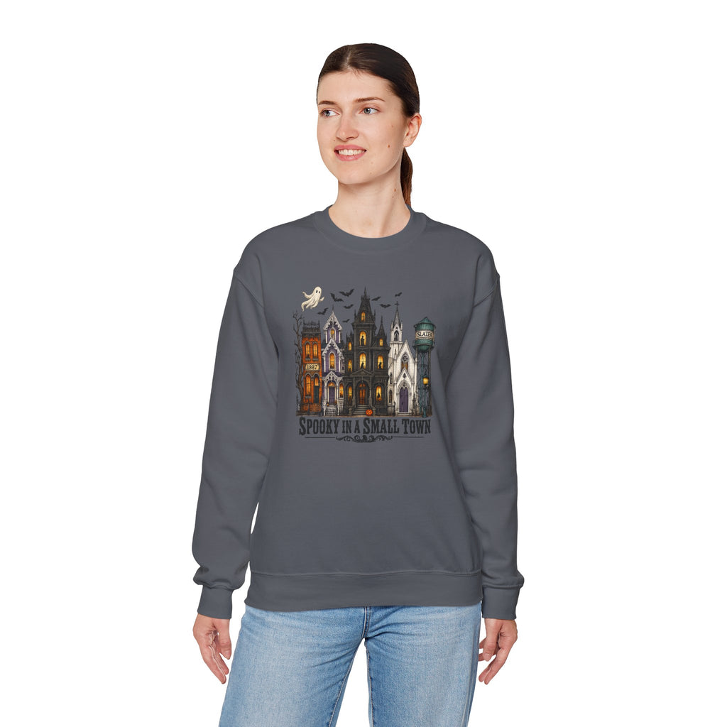Spooky in a Small Town Sweatshirt | Vintage Slater Haunted House Crewneck | Cr8tive Designs