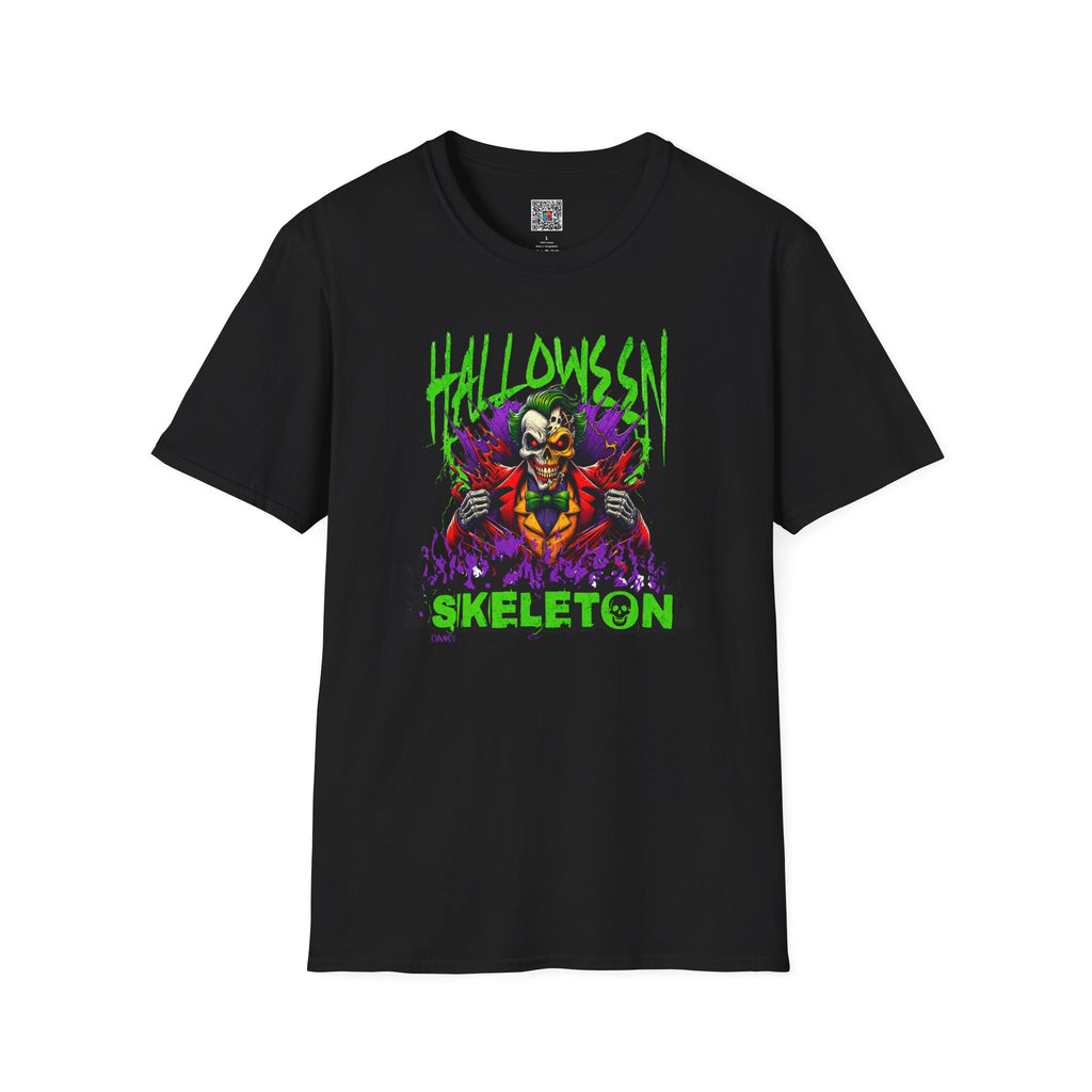 Halloween Skeleton T-Shirt | Neon Horror Clown Graphic Tee | Cr8tive Designs