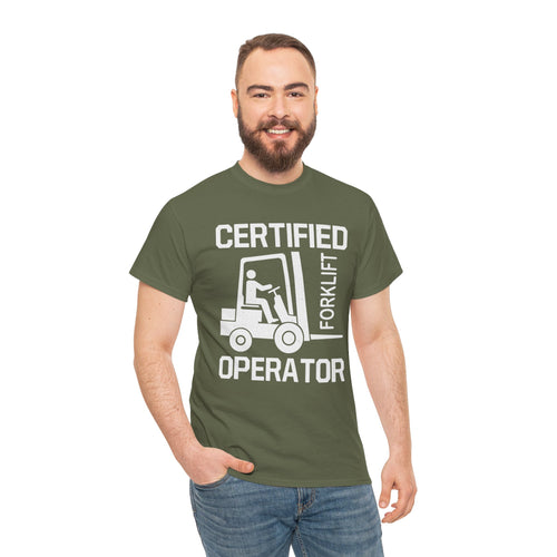 Certified Forklift Operator T-Shirt – Funny Warehouse Worker Tee | Industrial Humor Shirt | Cr8tive Designs