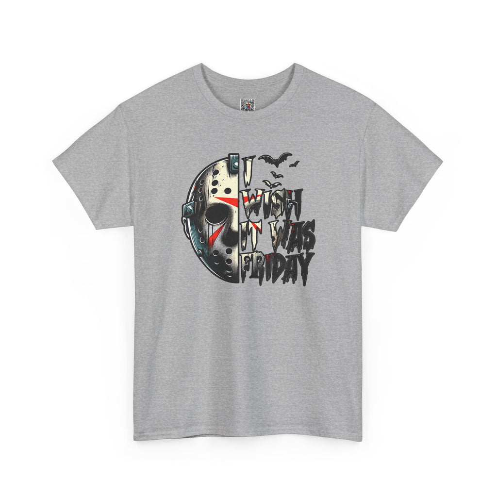 I Wish It Was Friday T-Shirt | Horror Hockey Mask Halloween Graphic Tee | Cr8tive Designs