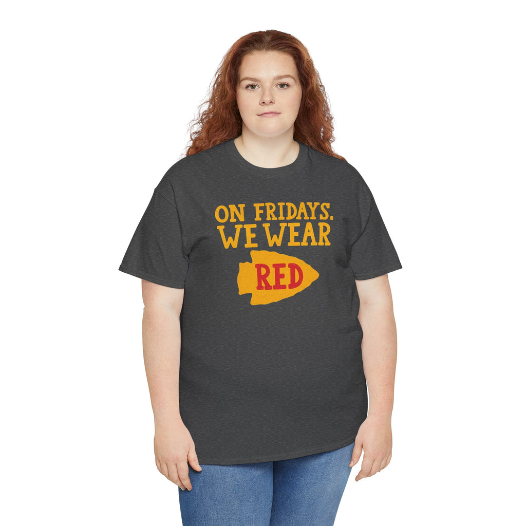 On Fridays We Wear Red Unisex T-Shirt | Football Sunday Game Day Tee | Cr8tive Designs