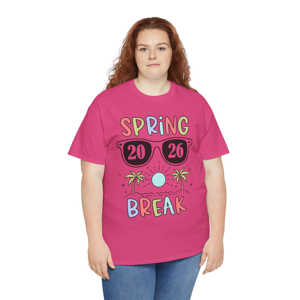 Spring Break 2026 T-Shirt — Retro Sunglasses, Palm Trees & Beach Vibes