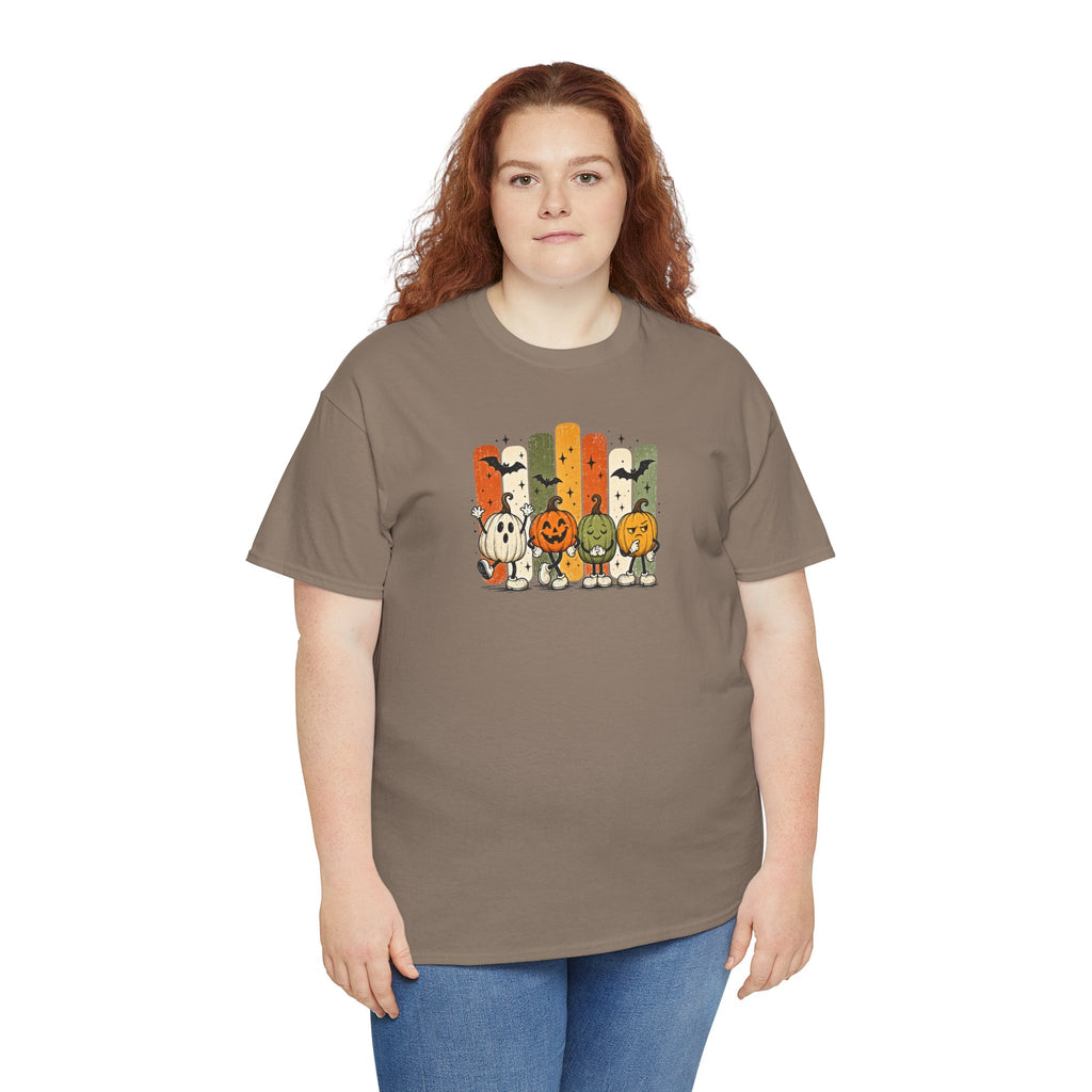 Retro Halloween Characters Tee | Cute Pumpkin Patch Graphic T-Shirt | Cr8tive Designs