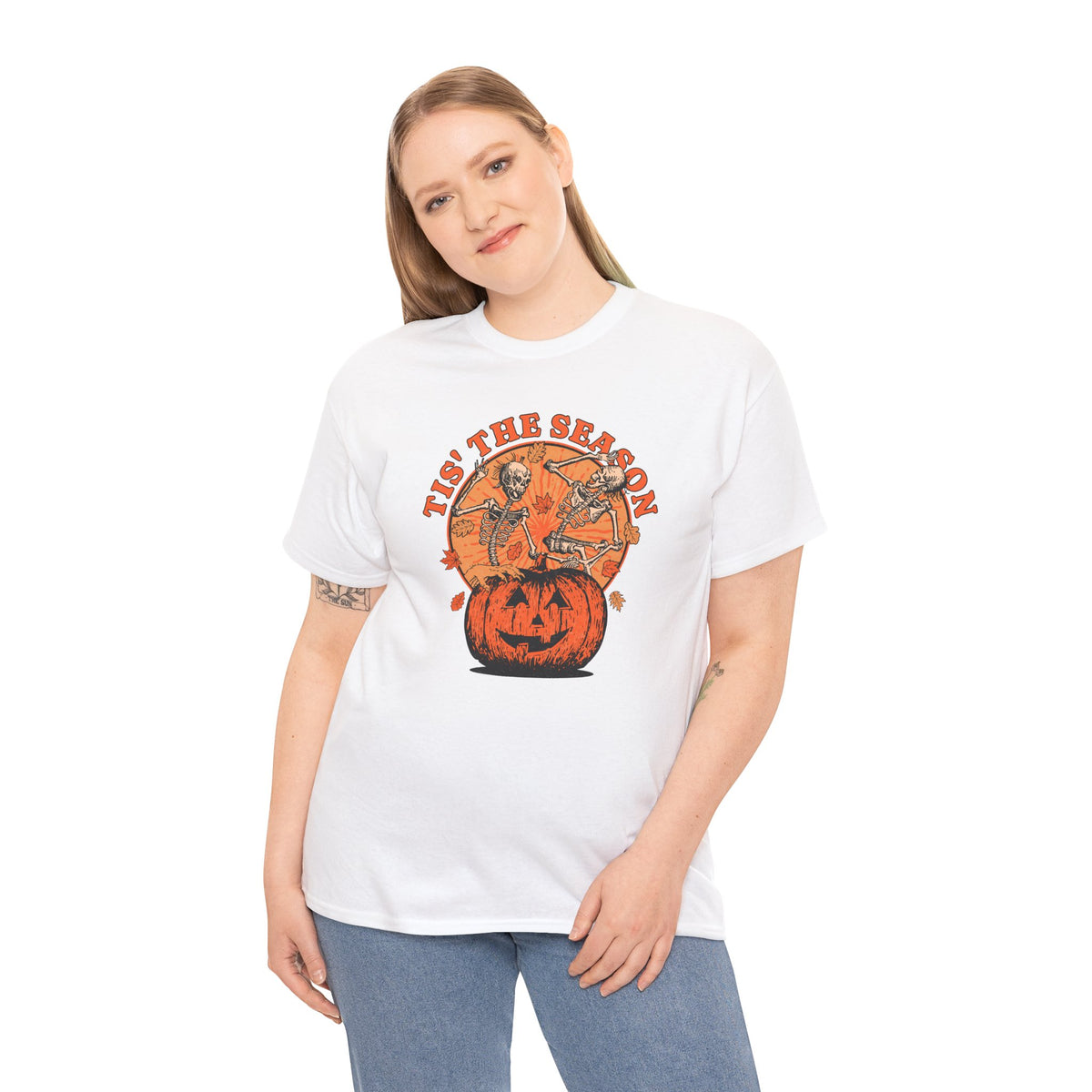 Tis The Season Dancing Skeletons Tee | Vintage Spooky Graphic T-Shirt | Cr8tive Designs