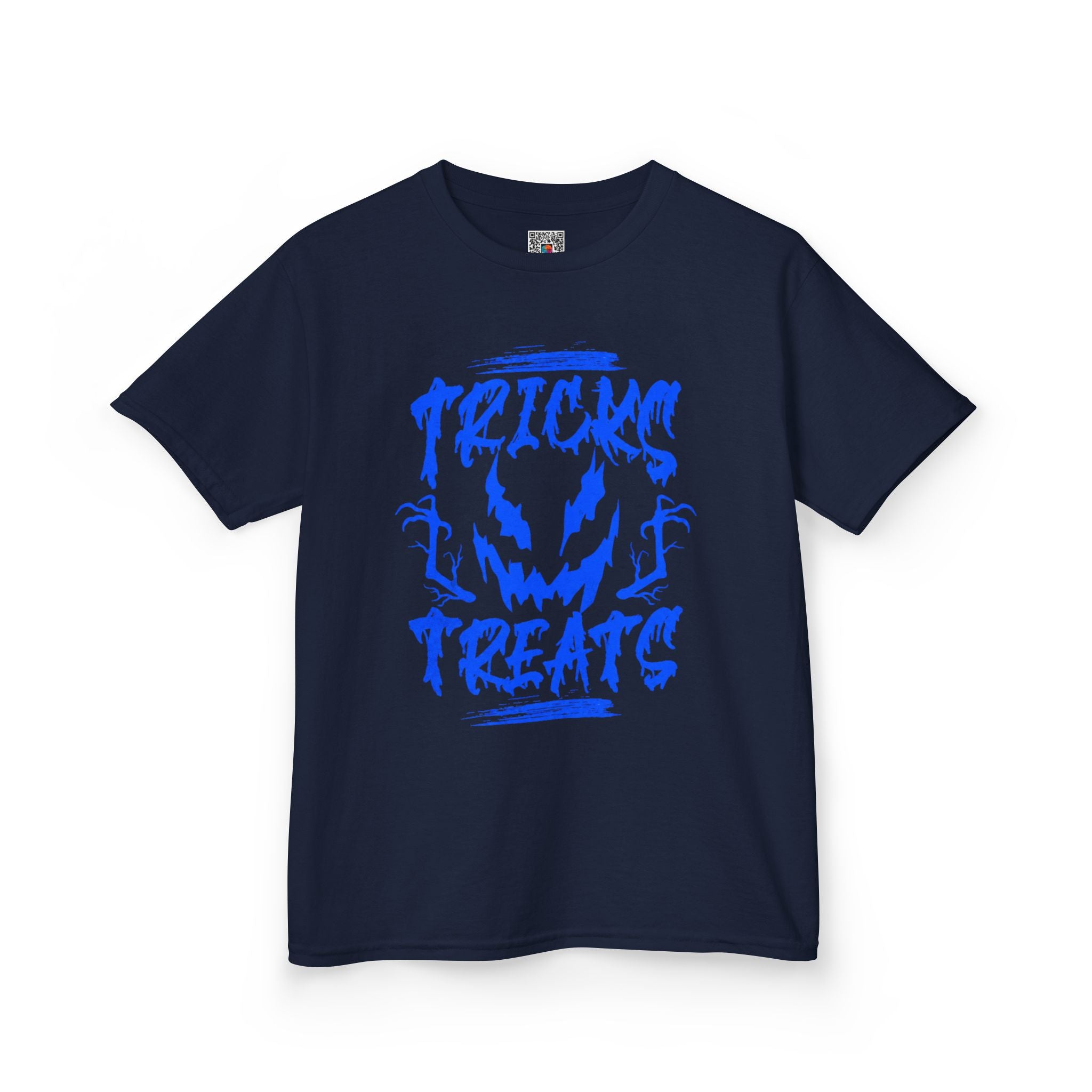 Kids Halloween T-Shirt | "Tricks & Treats" Scary Jack-O'-Lantern Tee | Cr8tive Designs