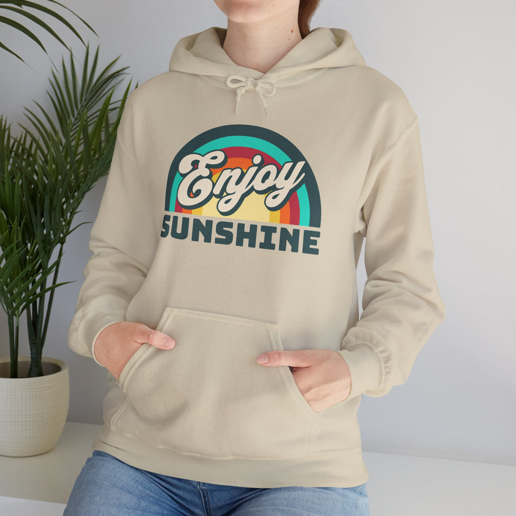 Enjoy Sunshine | Colorful Retro Rainbow Hoodie | Cr8tive Designs