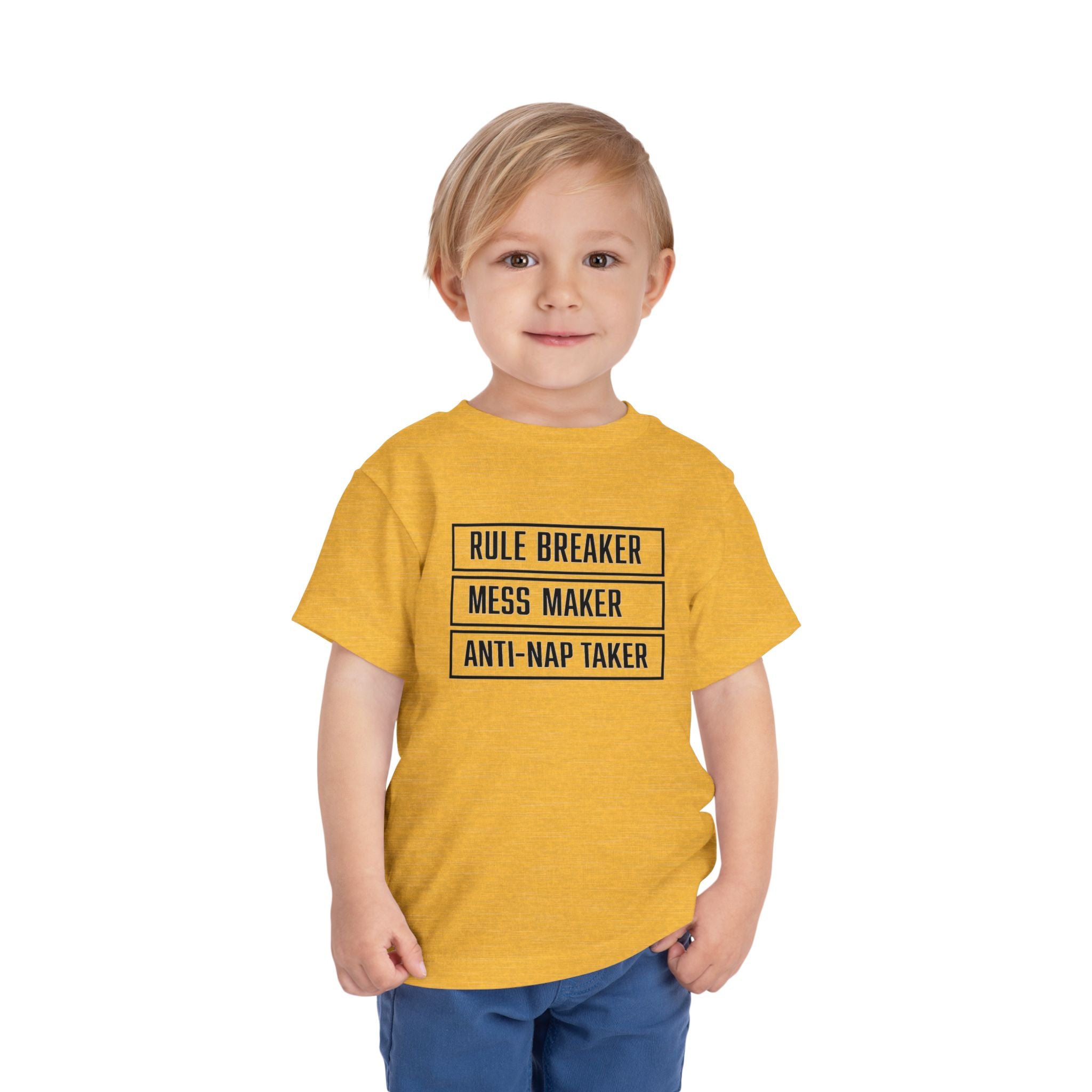 Rule Breaker Mess Maker Toddler Tee | Funny Anti-Nap Kids T-Shirt | Cr8tive Designs