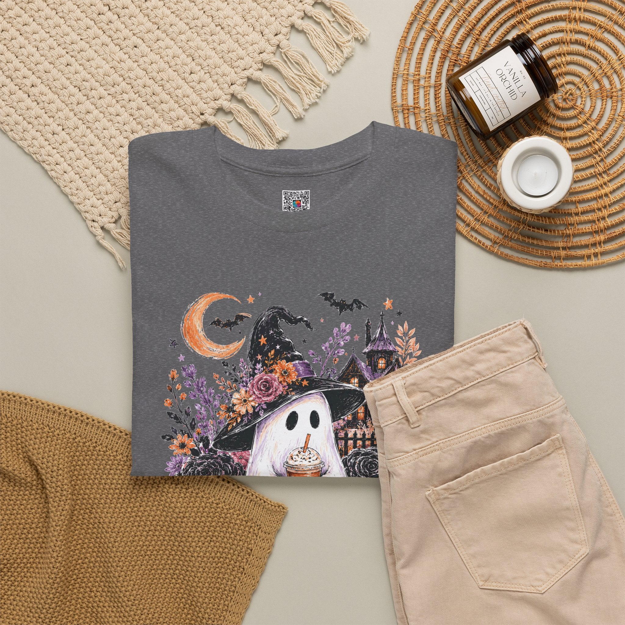 Halloween Ghost Coffee T-Shirt | Vintage Spooky Autumn Tee | Cr8tive Designs