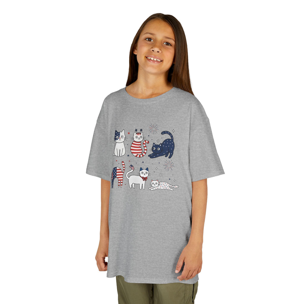 Kids Patriotic Cat Tee | Cute Americana Animal Design | Cr8tive Designs