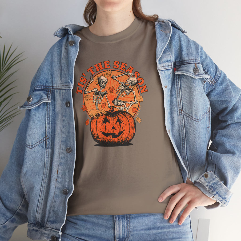 Tis The Season Dancing Skeletons Tee | Vintage Spooky Graphic T-Shirt | Cr8tive Designs