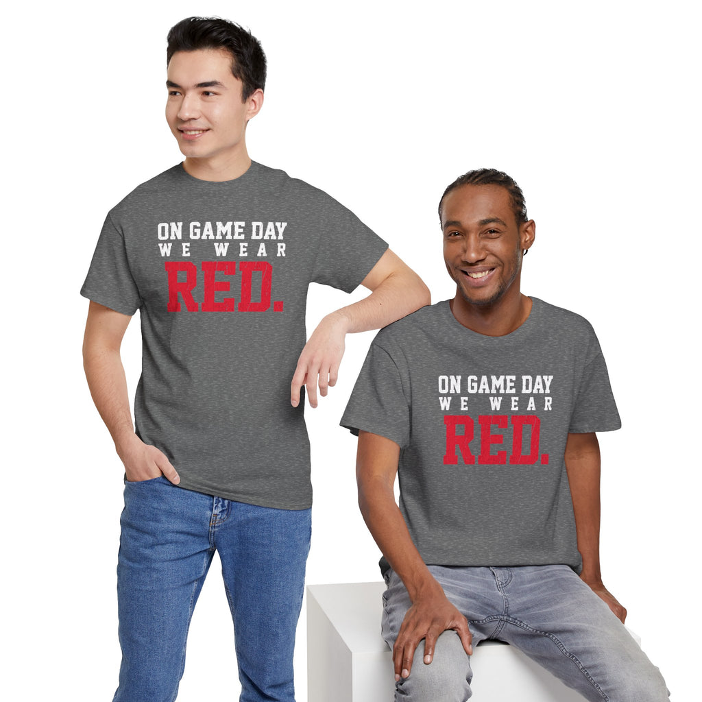 On Game Day We Wear Red T-Shirt | Distressed Game Day Graphic Tee | Cr8tive Designs