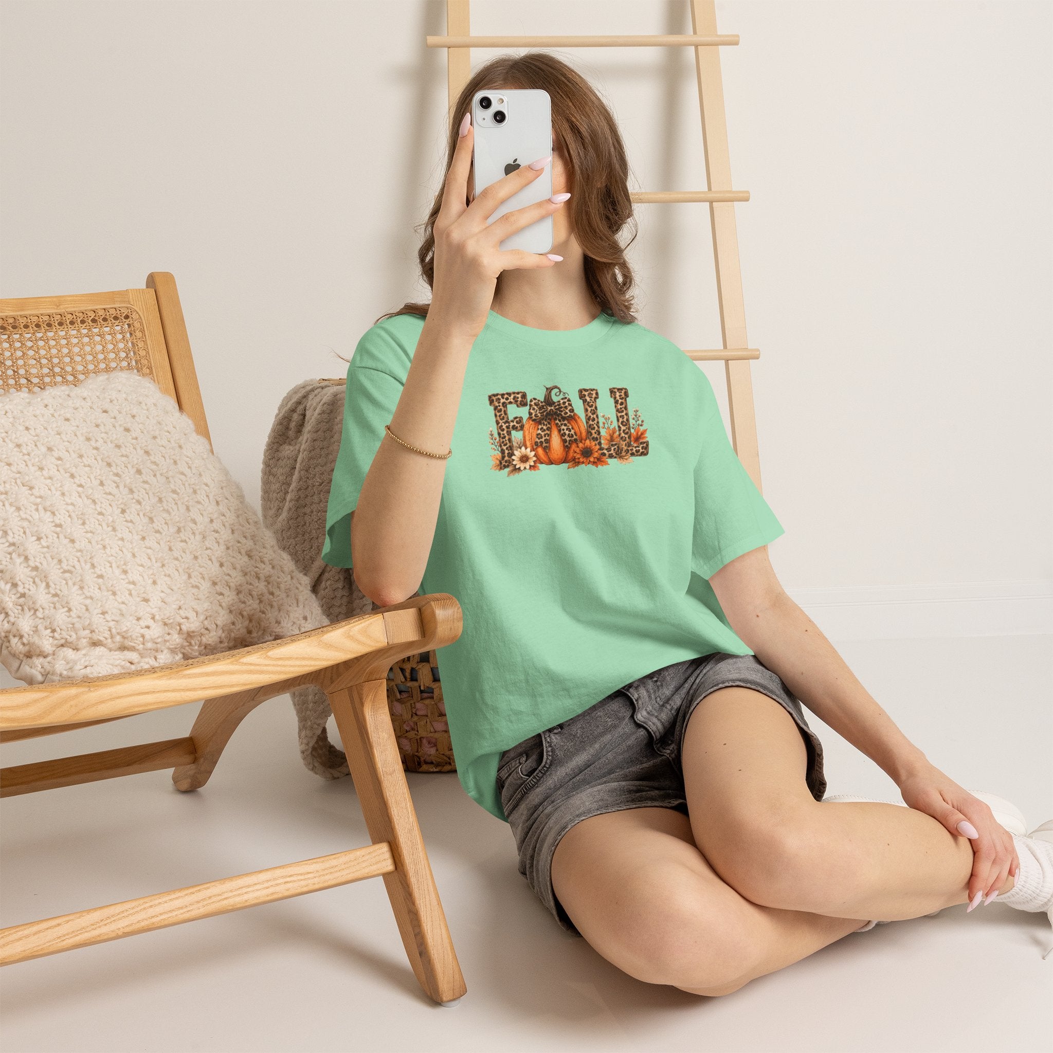 Leopard Fall Pumpkin Tee | Rustic Autumn Graphic T-Shirt | Cr8tive Designs