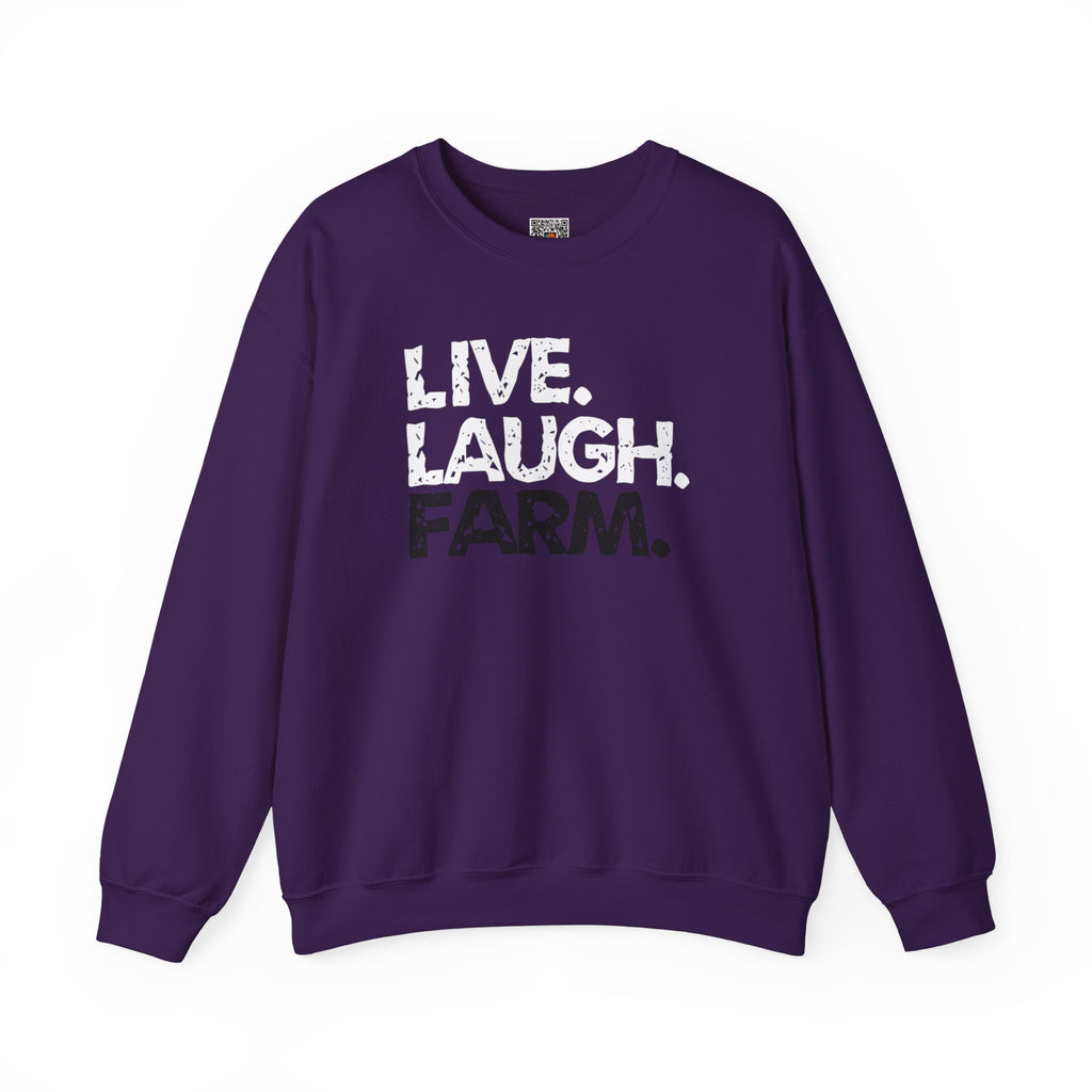 Live Laugh Farm Sweatshirt | Rustic Country Crewneck | Cr8tive Designs