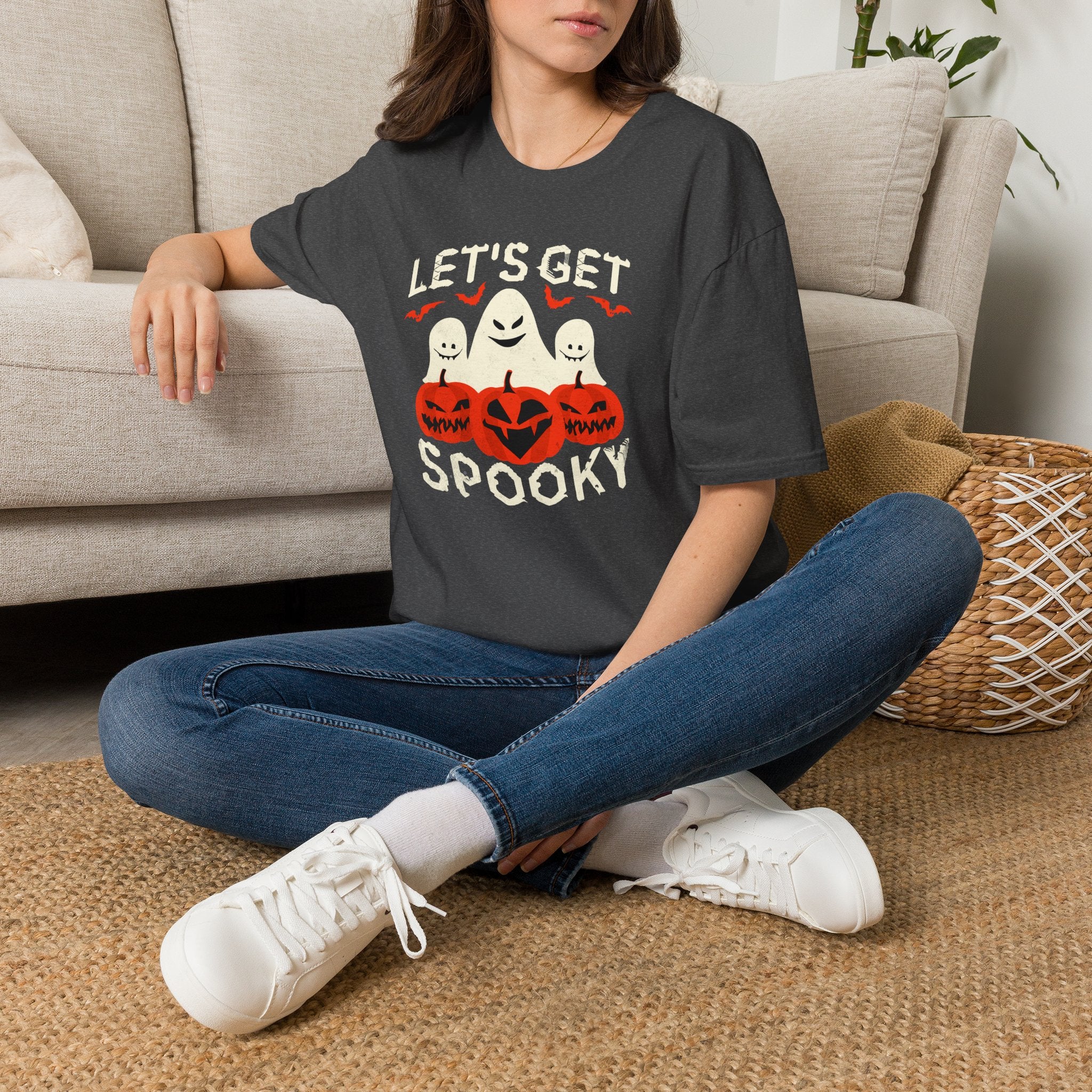 Halloween T-Shirt | "Let's Get Spooky" Ghosts & Jack-O'-Lanterns Tee | Cr8tive Designs