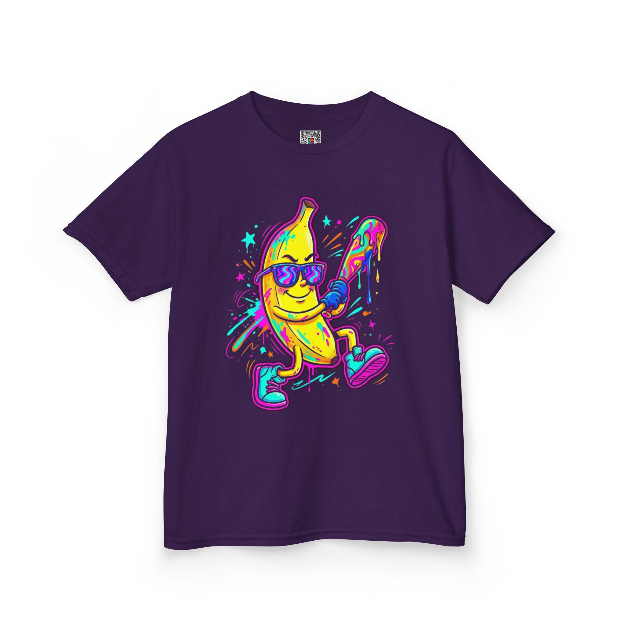 Kids T-Shirt | Neon Skateboarding Banana Graphic Tee | Cr8tive Designs