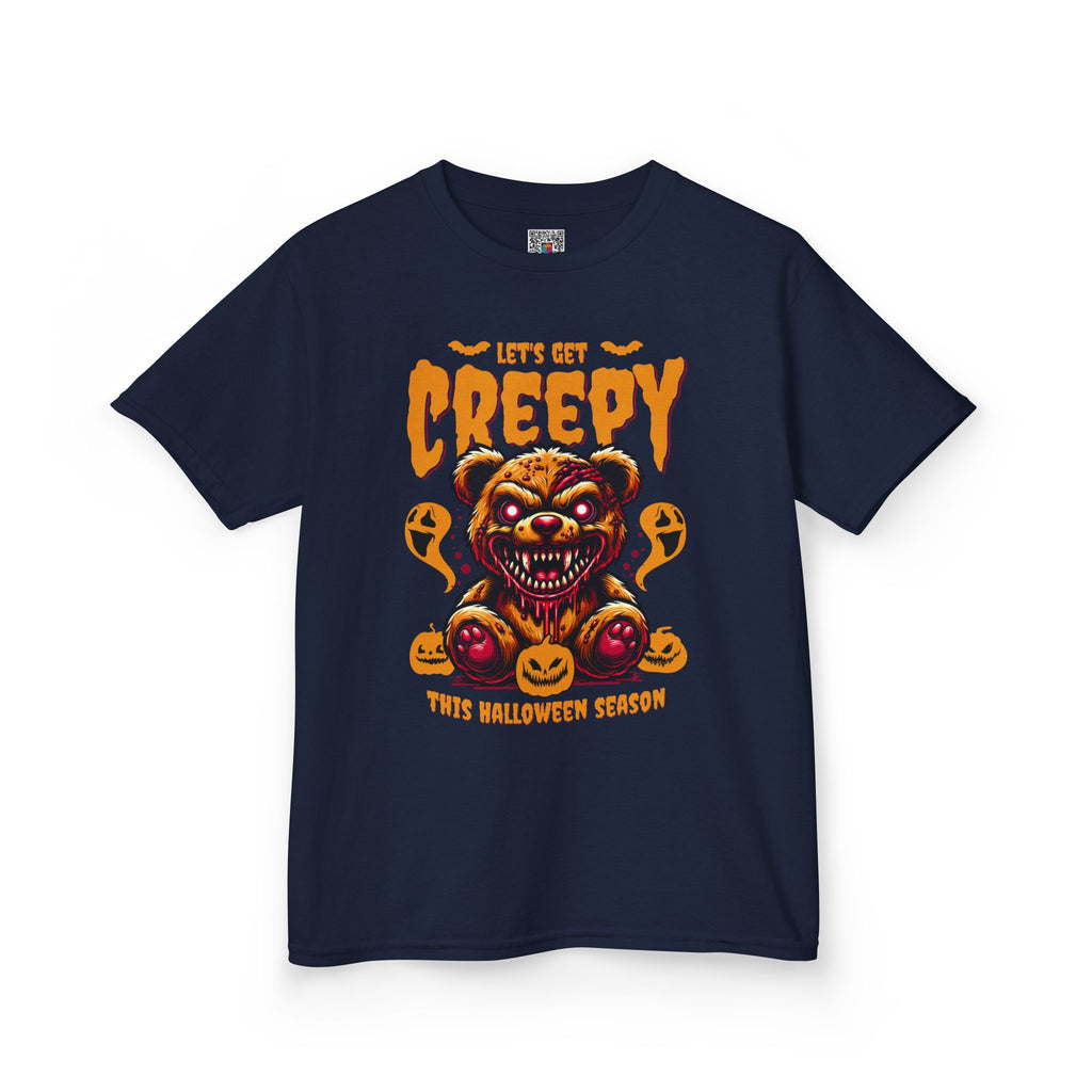 Kids Tee | "Let's Get Creepy" Halloween Teddy Bear Graphic | Cr8tive Designs