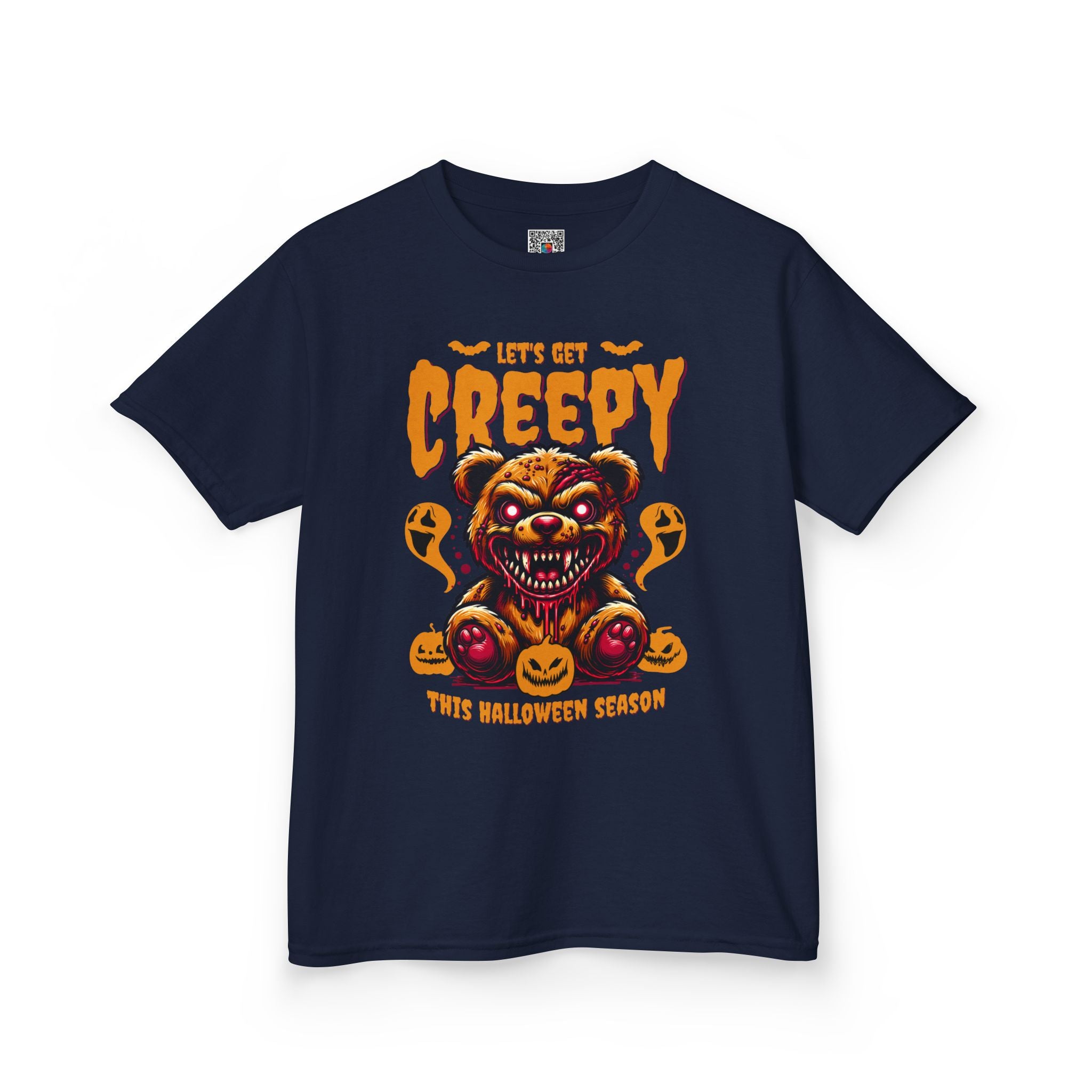 Kids Tee | "Let's Get Creepy" Halloween Teddy Bear Graphic | Cr8tive Designs