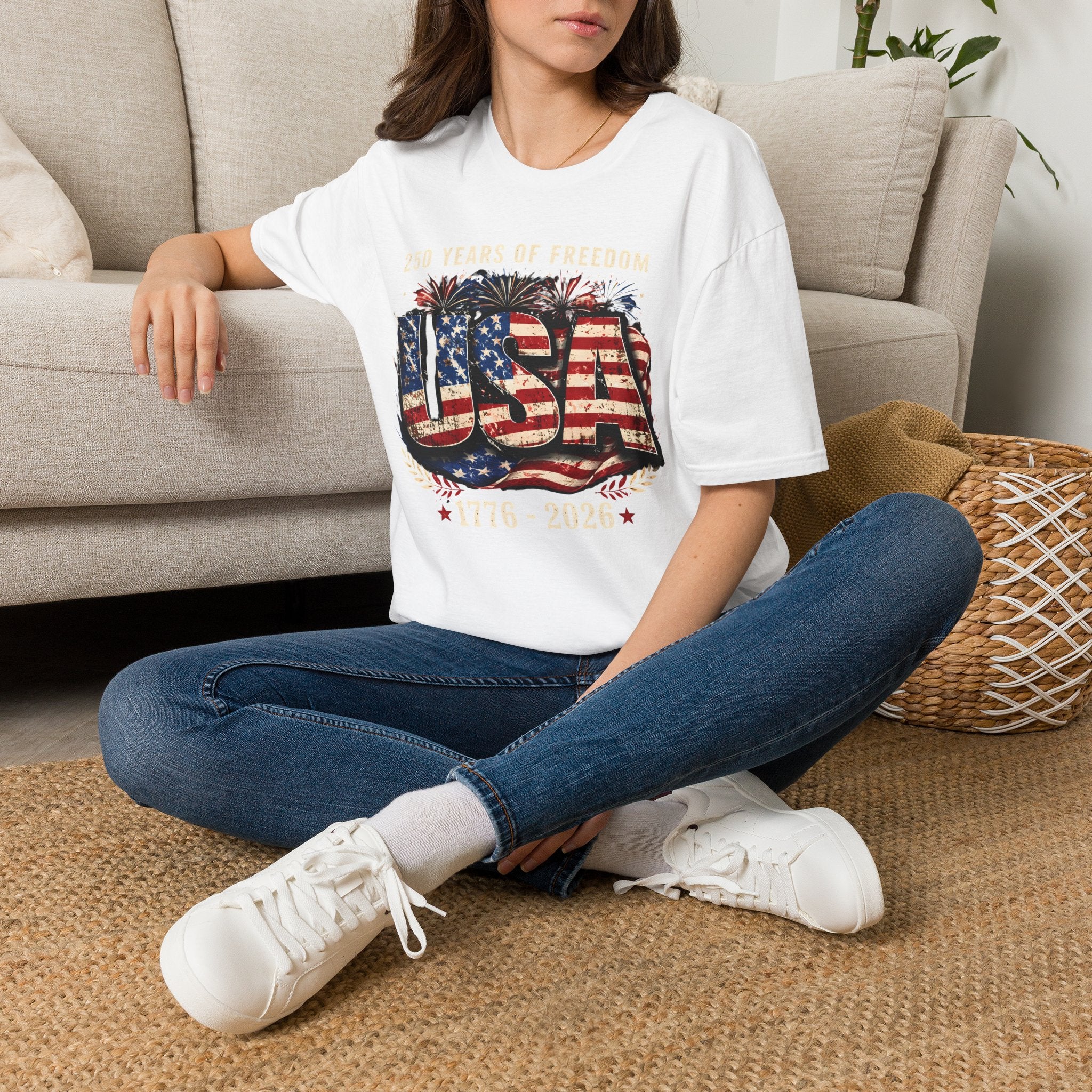 250 Years of Freedom | Rustic Patriotic USA Flag Design | Cr8tive Designs