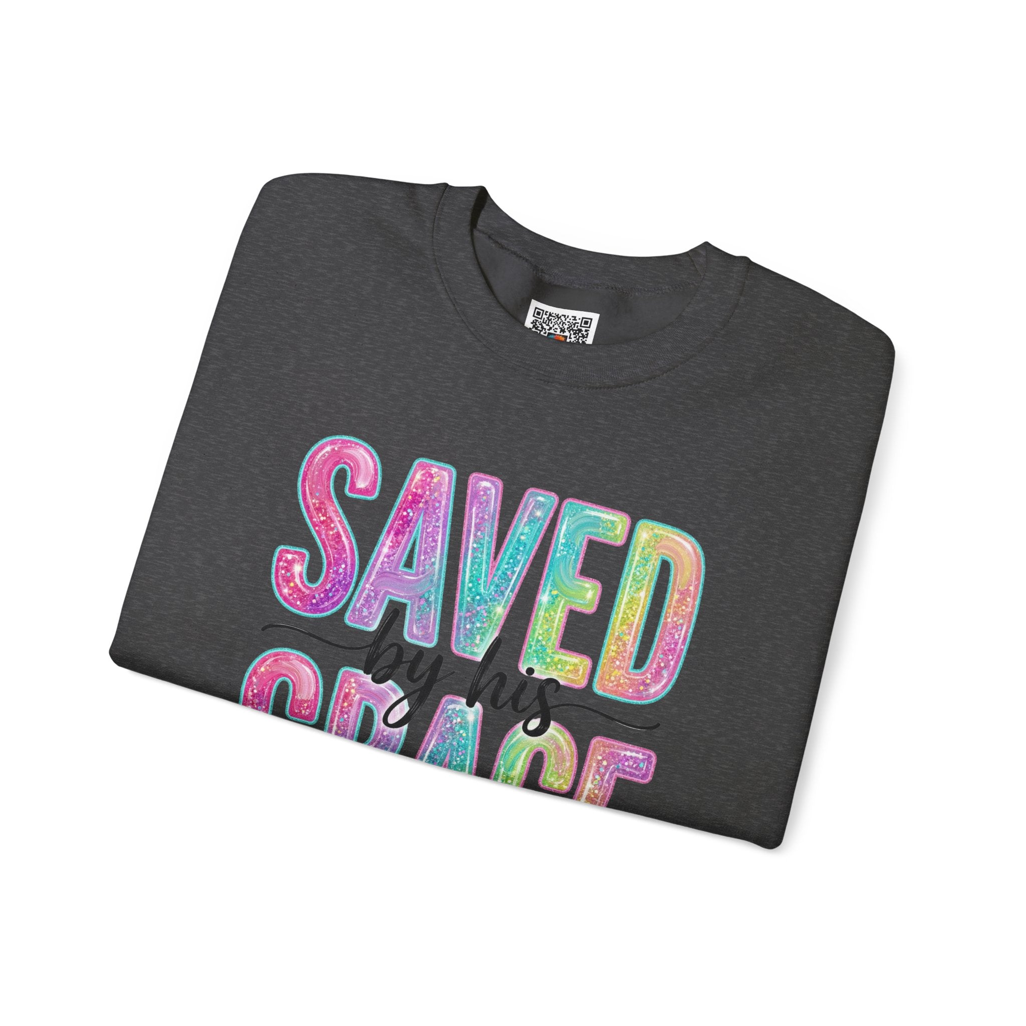 Saved by Grace Sweatshirt – Christian Faith Graphic Crewneck | Inspirational Religious Pullover | Cr8tive Designs