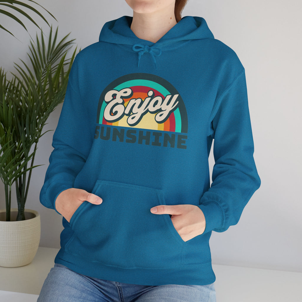 Enjoy Sunshine | Colorful Retro Rainbow Hoodie | Cr8tive Designs