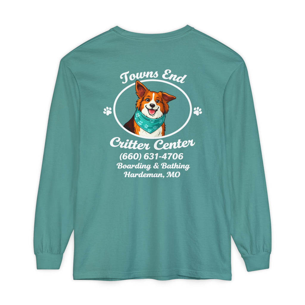 Towns End Critter Center Adult Long Sleeve T-Shirt | Custom Pet Boarding & Grooming Graphic Tee | Cr8tive Designs