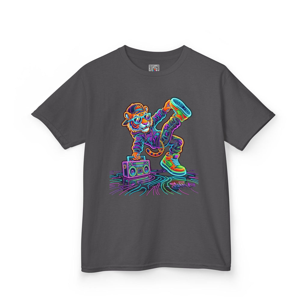 Kids Skateboard Neon Bear T-Shirt | Retro Glow Skateboarding Tee | Cr8tive Designs