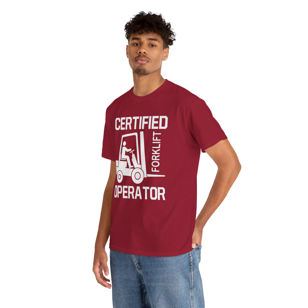 Certified Forklift Operator T-Shirt – Funny Warehouse Worker Tee | Industrial Humor Shirt | Cr8tive Designs