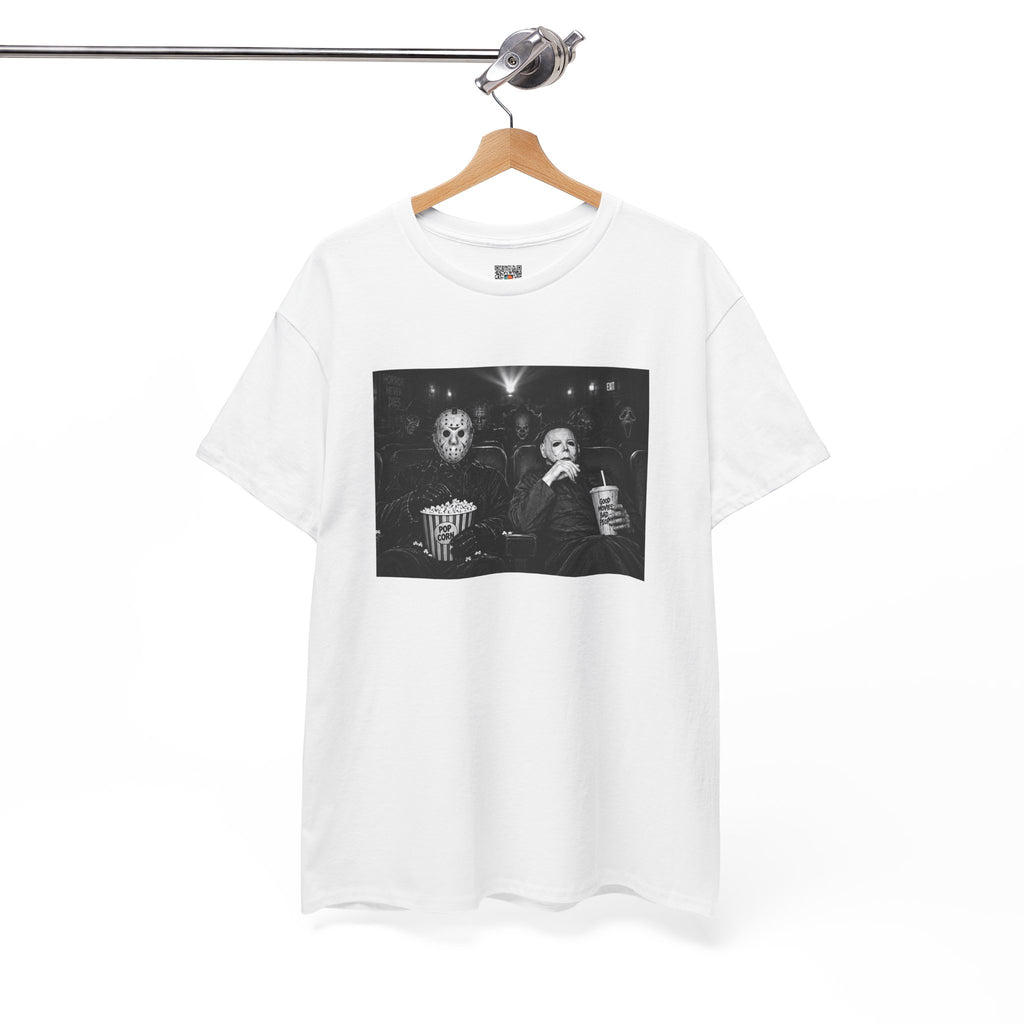 Horror Movie Night T-Shirt | Slasher Villains Theater Popcorn Graphic Tee | Cr8tive Designs