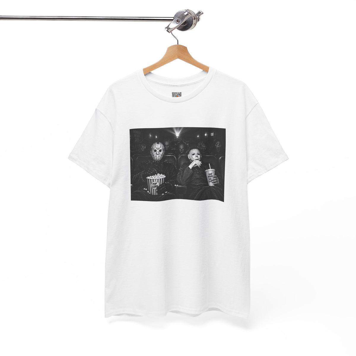 Horror Movie Night T-Shirt | Slasher Villains Theater Popcorn Graphic Tee | Cr8tive Designs