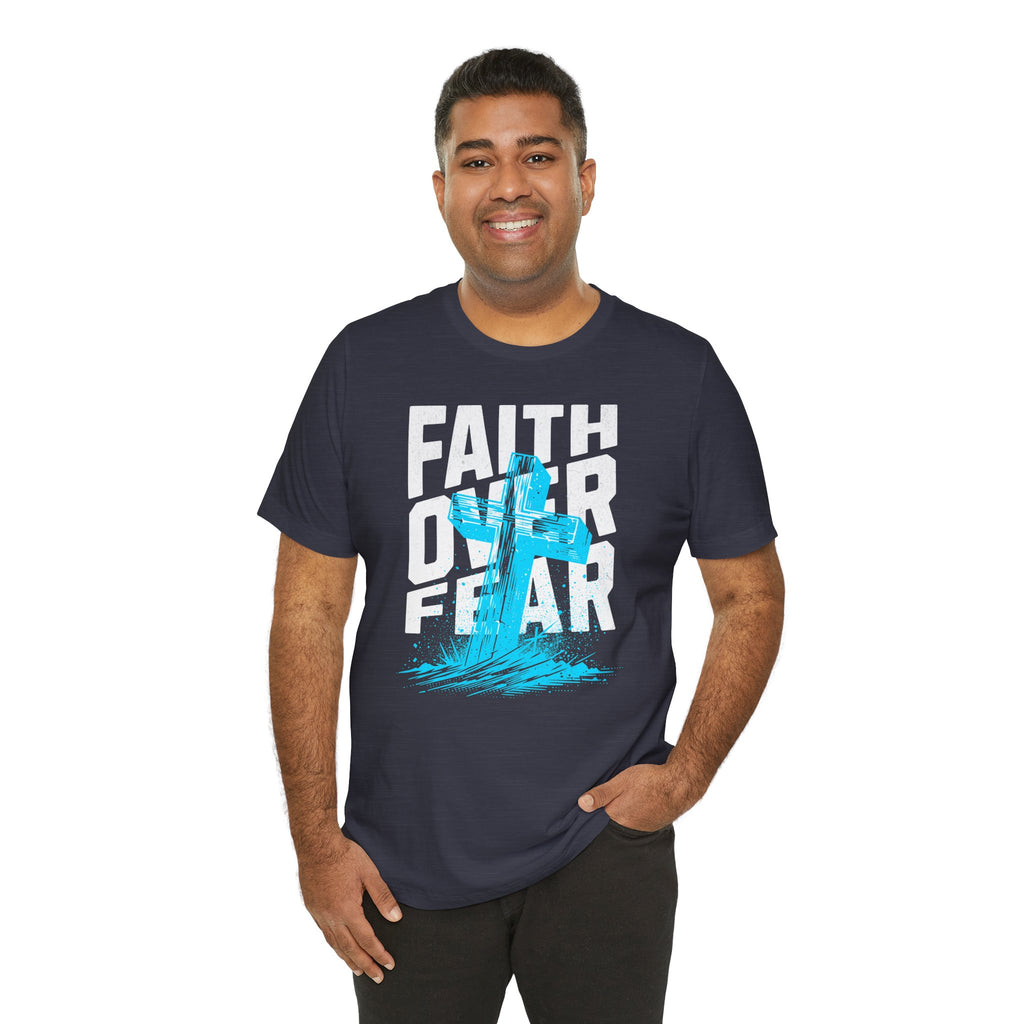 Faith Over Fear T-Shirt | Christian Cross Inspirational Tee | Cr8tive Designs