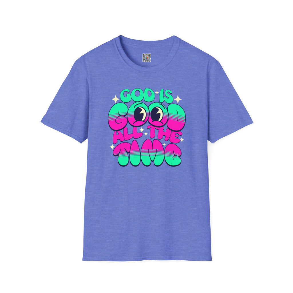 God Is Good All The Time T-Shirt | Retro Neon Faith Graphic Tee | Cr8tive Designs
