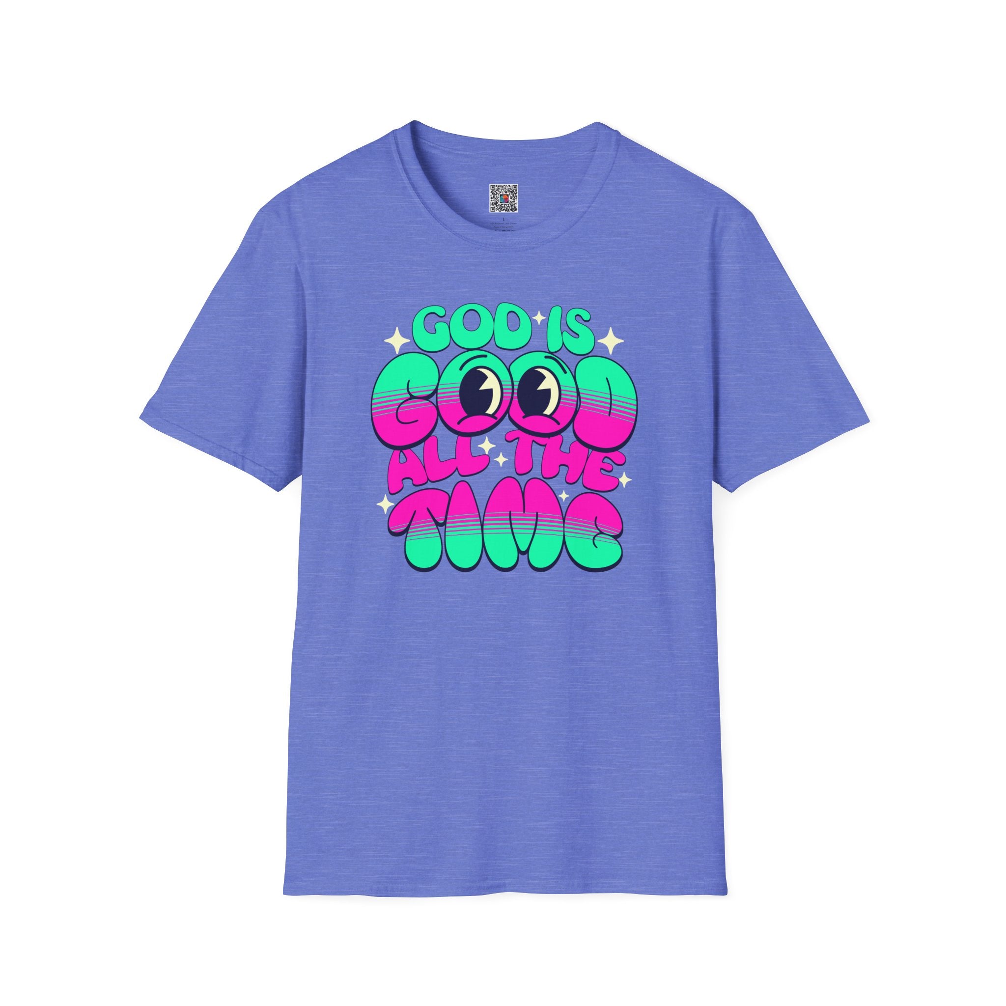 God Is Good All The Time T-Shirt | Retro Neon Faith Graphic Tee | Cr8tive Designs